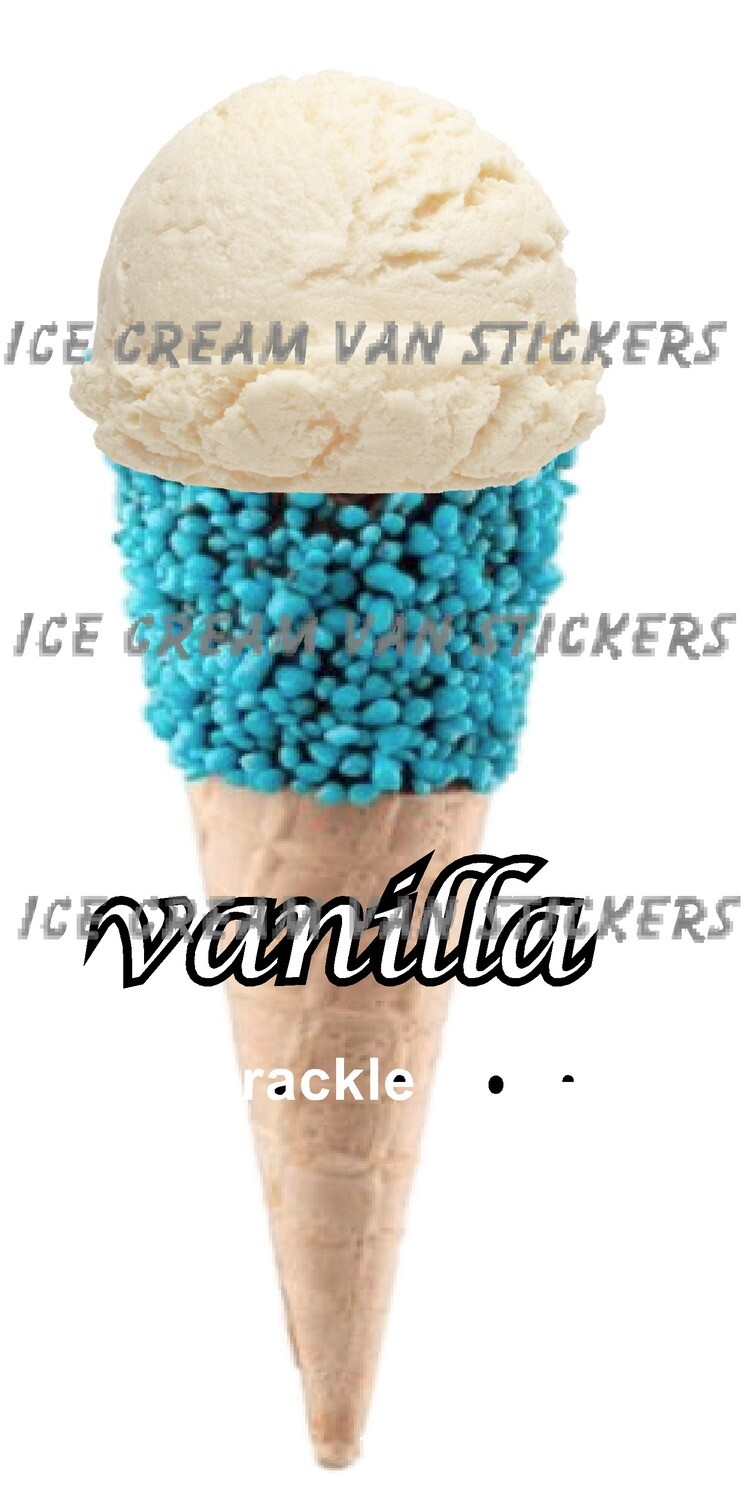 Hard Scooped  vanilla  twisty blue crackle  Ice Cream   Cone