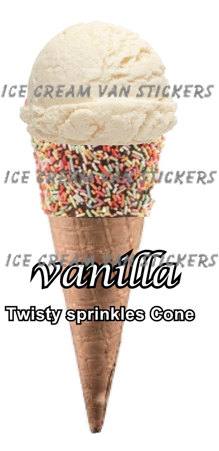 Hard Scooped  vanilla  twisty sprinkle Ice Cream   Cone