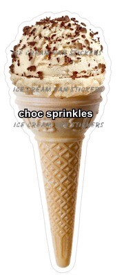 Hard Scooped vanilla  flavoured Ice Cream chocolate sprinkles single  Cone