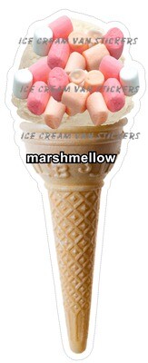 Hard Scooped vanilla  flavoured Ice Cream marshmellow single  Cone