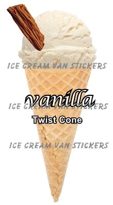 Hard Scooped  vanilla   Ice Cream  twist  Cone with flake