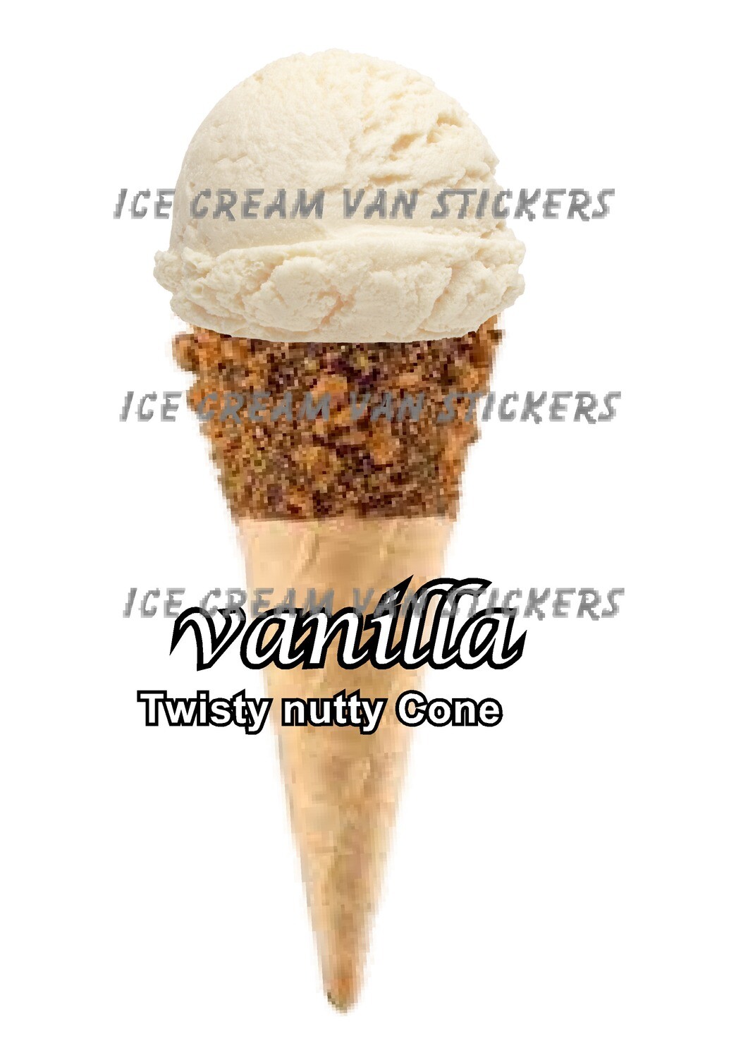 Hard Scooped  vanilla  twisty nutty Ice Cream   Cone