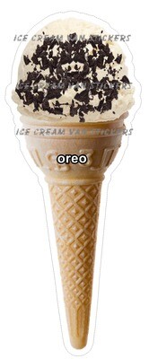 Hard Scooped vanilla  flavoured Ice Cream oreo  single  Cone