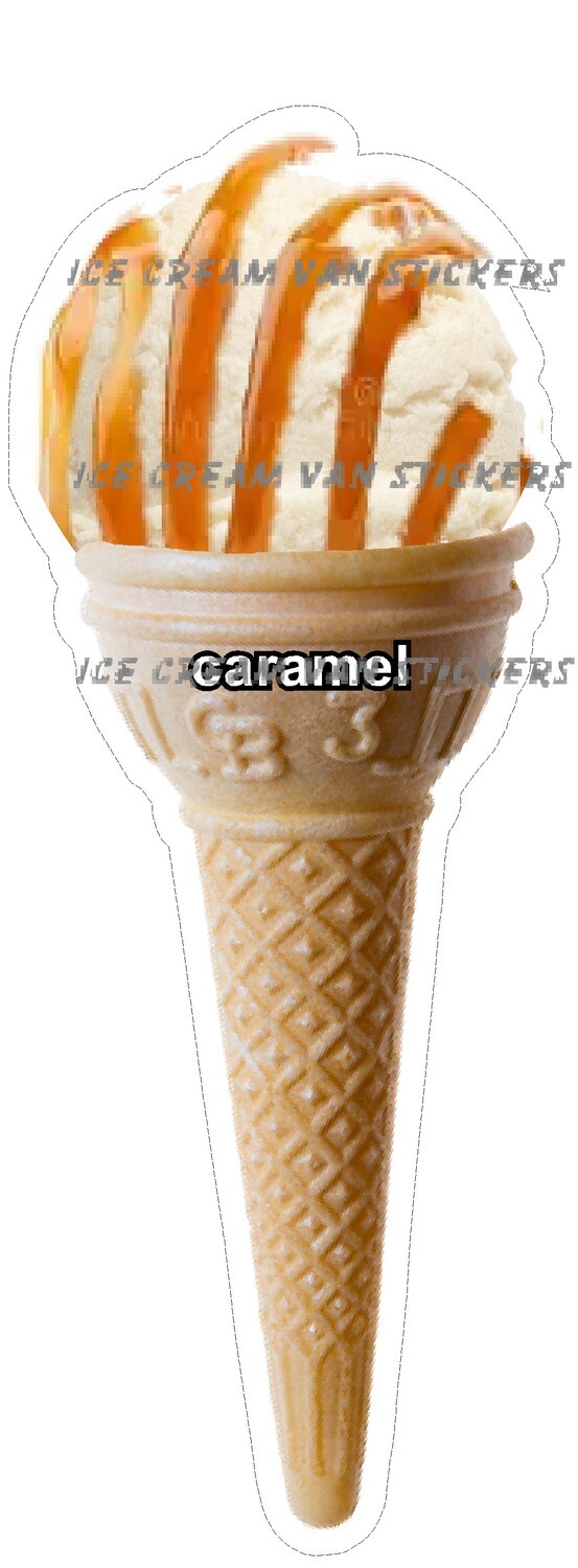 Hard Scooped vanilla  flavoured Ice Cream  caramel  single  Cone