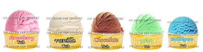 Set of 5  Hard Scooped ice Cream tubs   mixed  flavour
