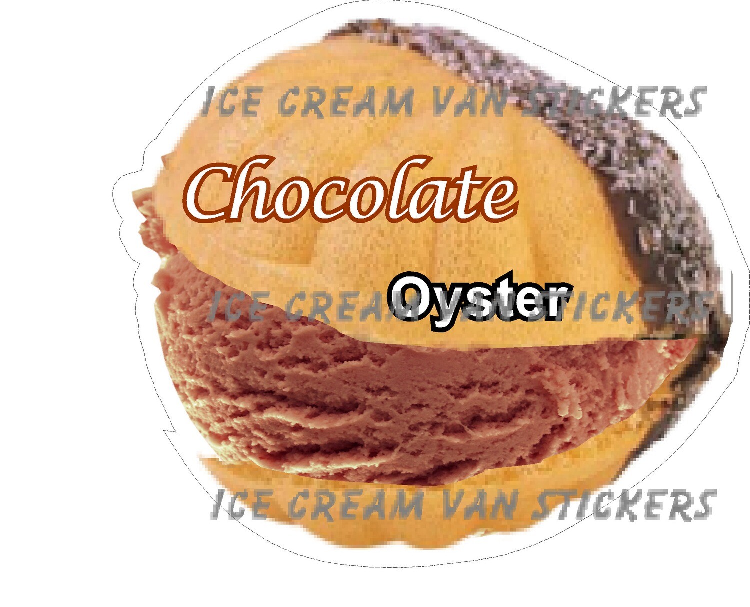chocolate   scooped oyster