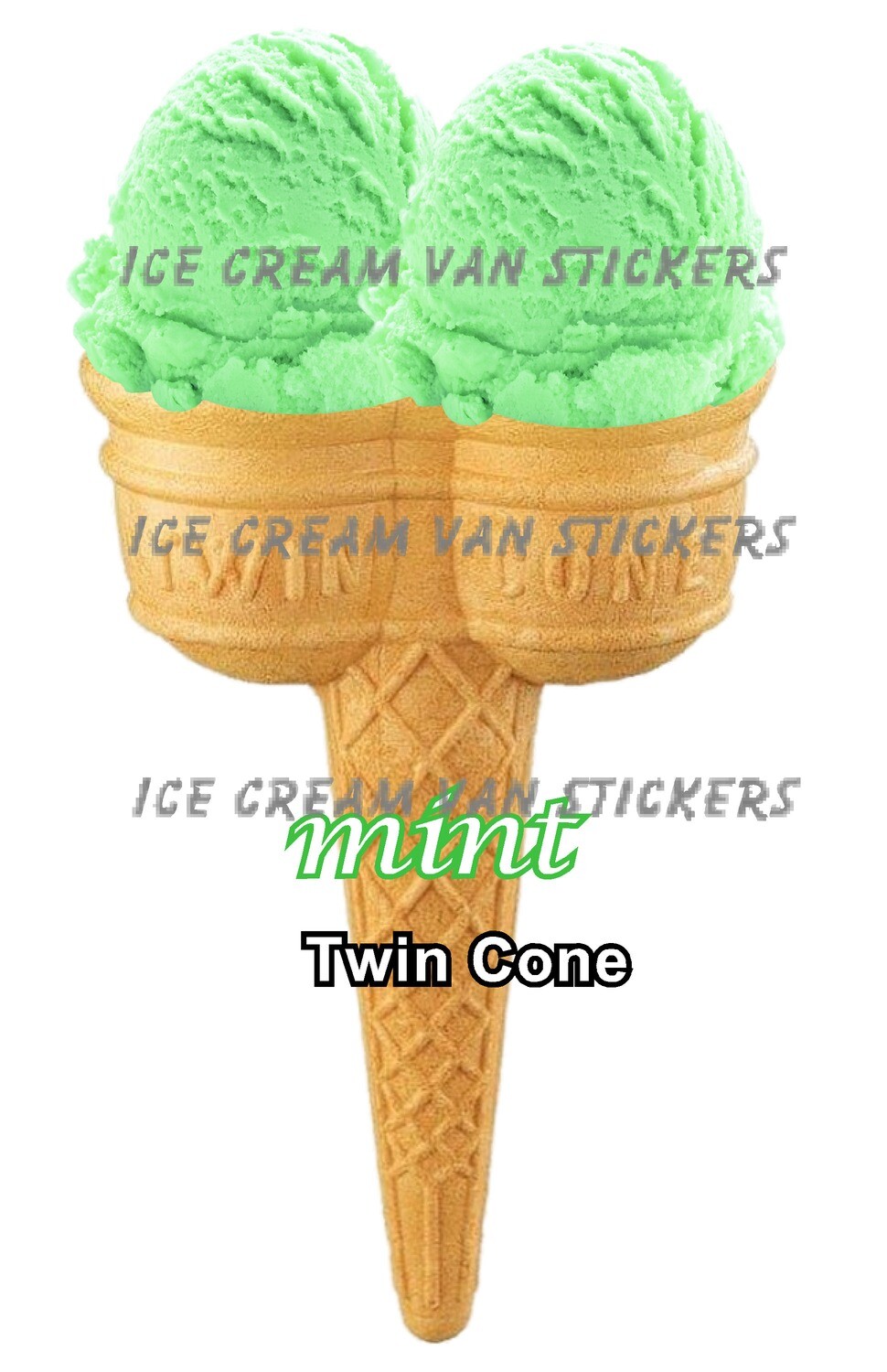 Hard Scooped mint  flavoured double Ice Cream  cone