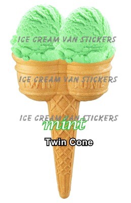 Hard Scooped mint  flavoured double Ice Cream  cone