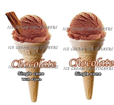 2 x Hard Scooped  chocolate   Ice Cream single  Cone and single  cone  with flake