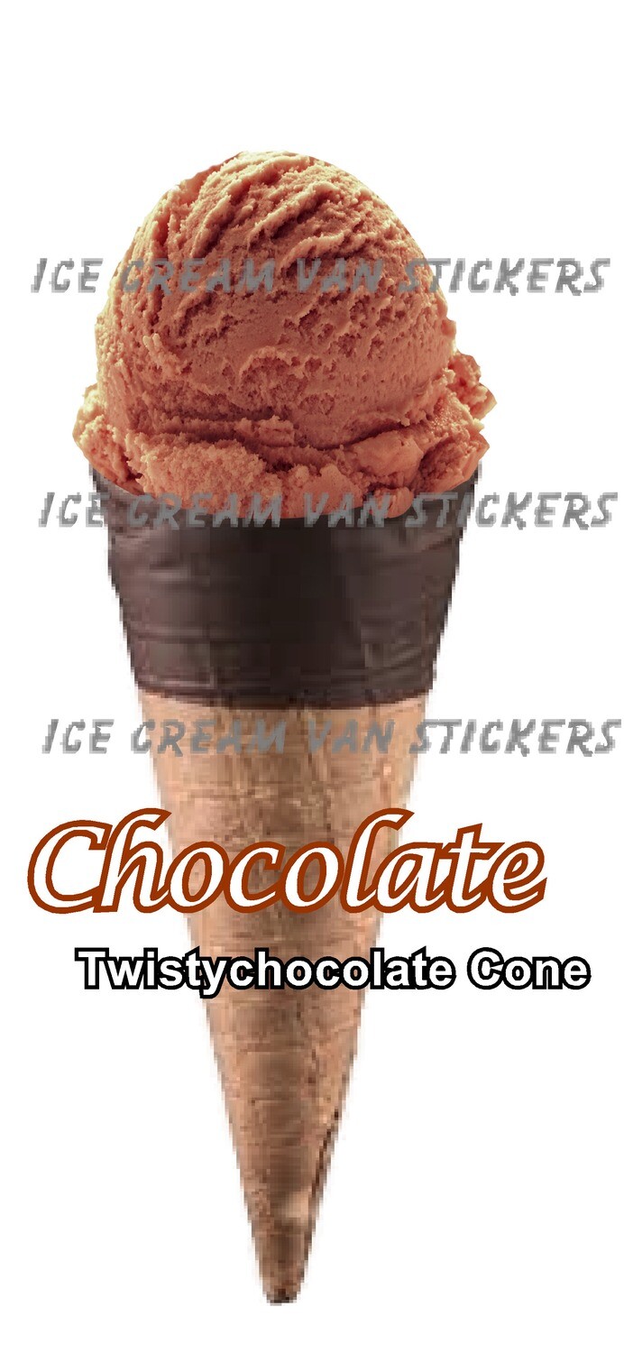 Hard Scooped chocolate  flavoured Ice Cream twisty chocolate coated  Cone