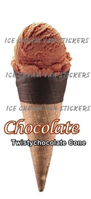 Hard Scooped chocolate  flavoured Ice Cream twisty chocolate coated  Cone