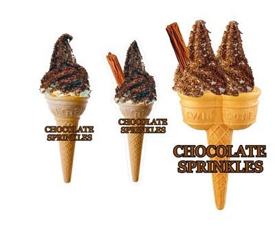 3  x whippy soft ice cream Single Cone  chocolate bits