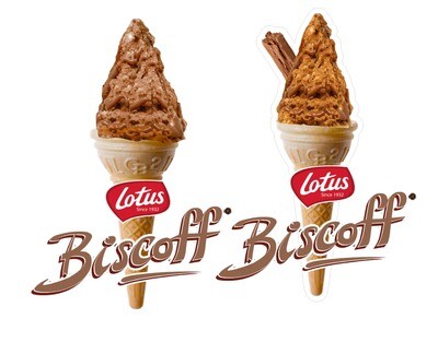 2 x whippy soft ice cream Single Cone Biscoff