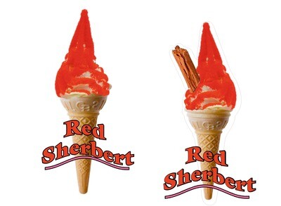2 x whippy soft ice cream Single Cone  red sherbet