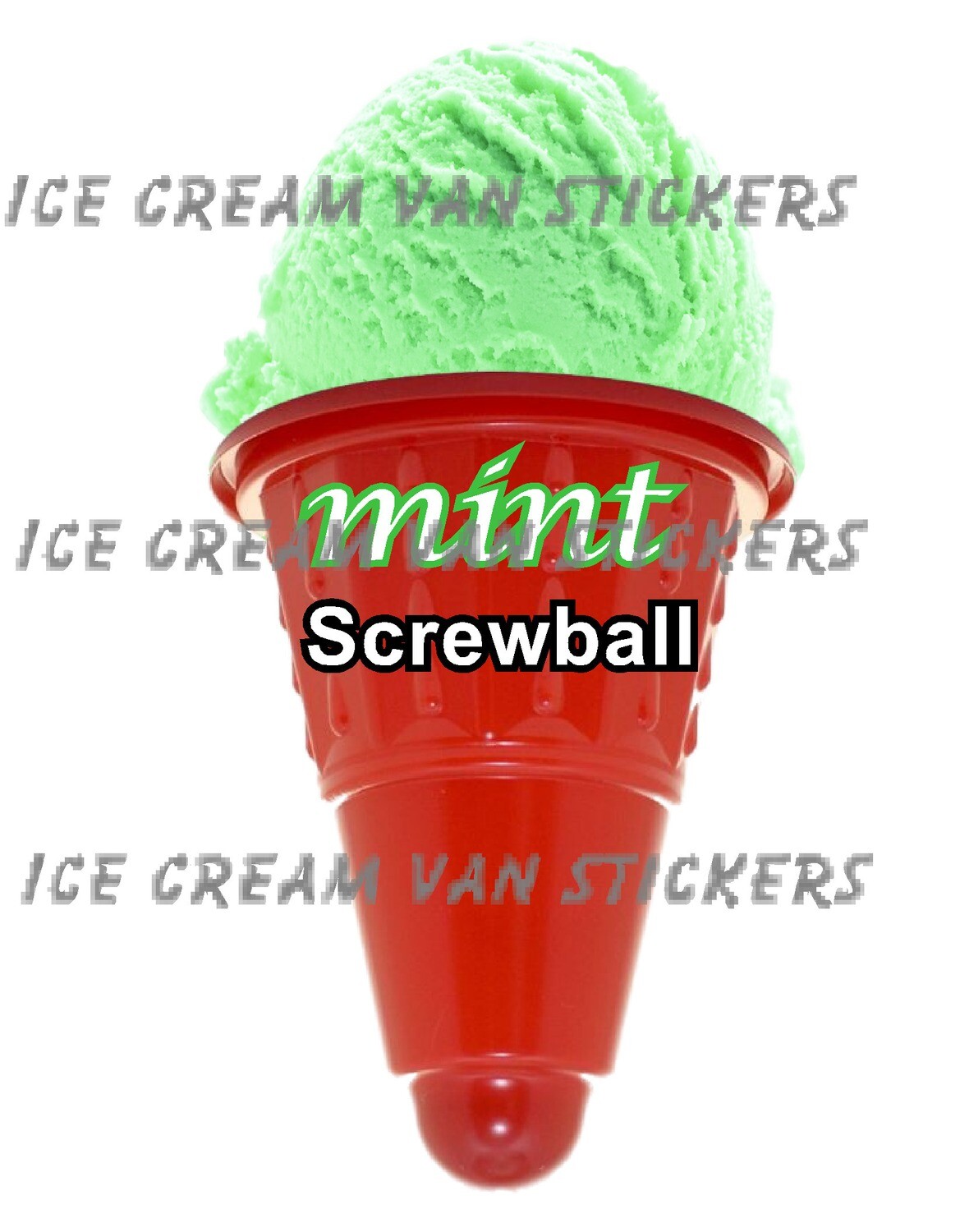 Hard Scooped mint  flavoured Ice Cream screwball