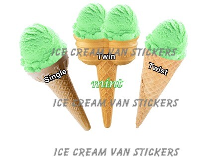 3 x Hard Scooped mint  flavoured Ice Cream  cones