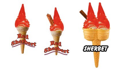 3  x whippy soft ice cream Single/twin  Cone  red sherbet