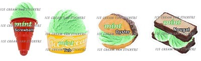4 x Hard Scooped mint  flavoured Ice Cream oyster,tub,nougat,screwball