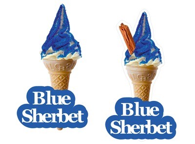 2 x whippy soft ice cream Single Cone Blue sherbet