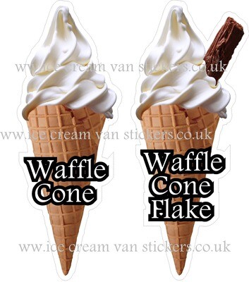 2 x whippy soft ice cream  waffle cones