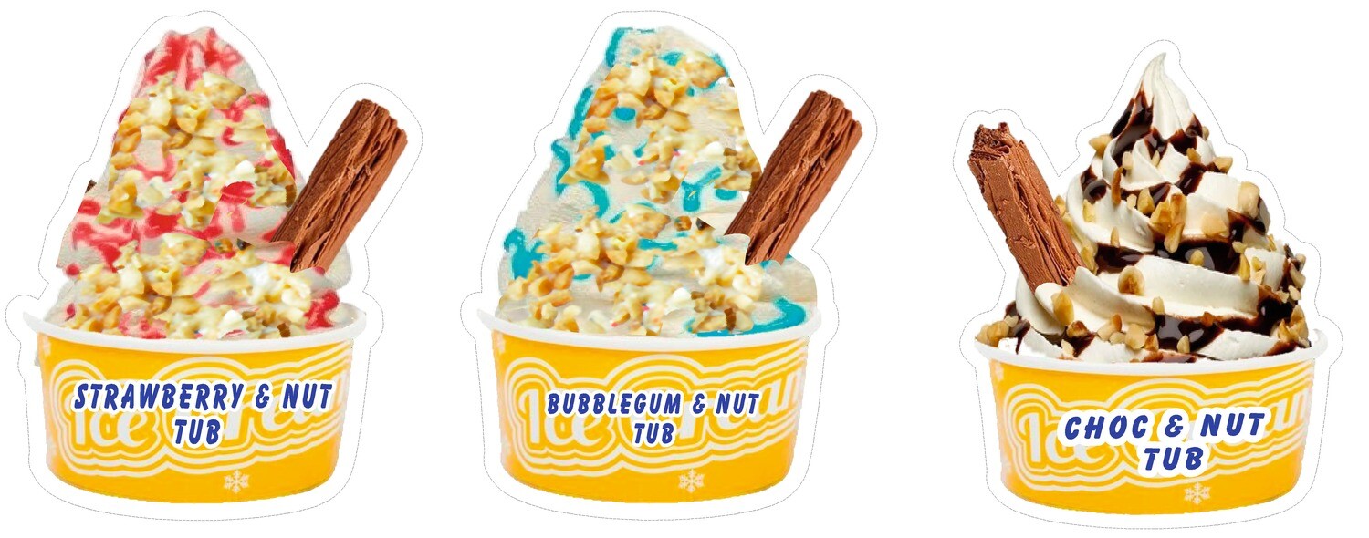 3 x soft whippy nutty tubs
