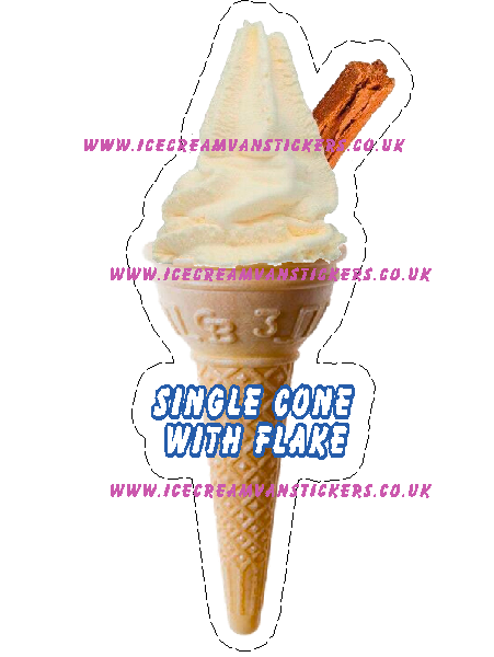 whippy soft ice cream Single Cone with a flake