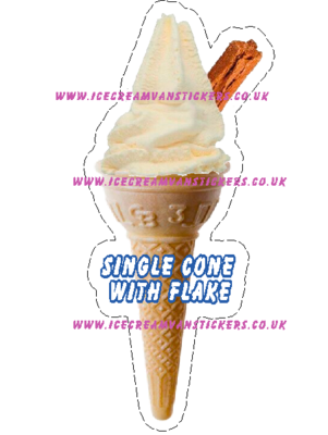 whippy soft ice cream Single Cone with a flake