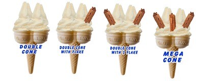4  x soft whippy  Ice Cream cones