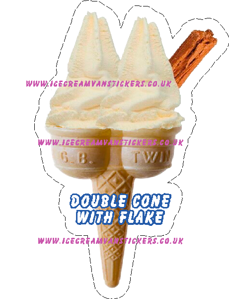 whippy soft ice cream Twin Cone with a flake