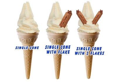 3 x soft whippy  Ice Cream cones