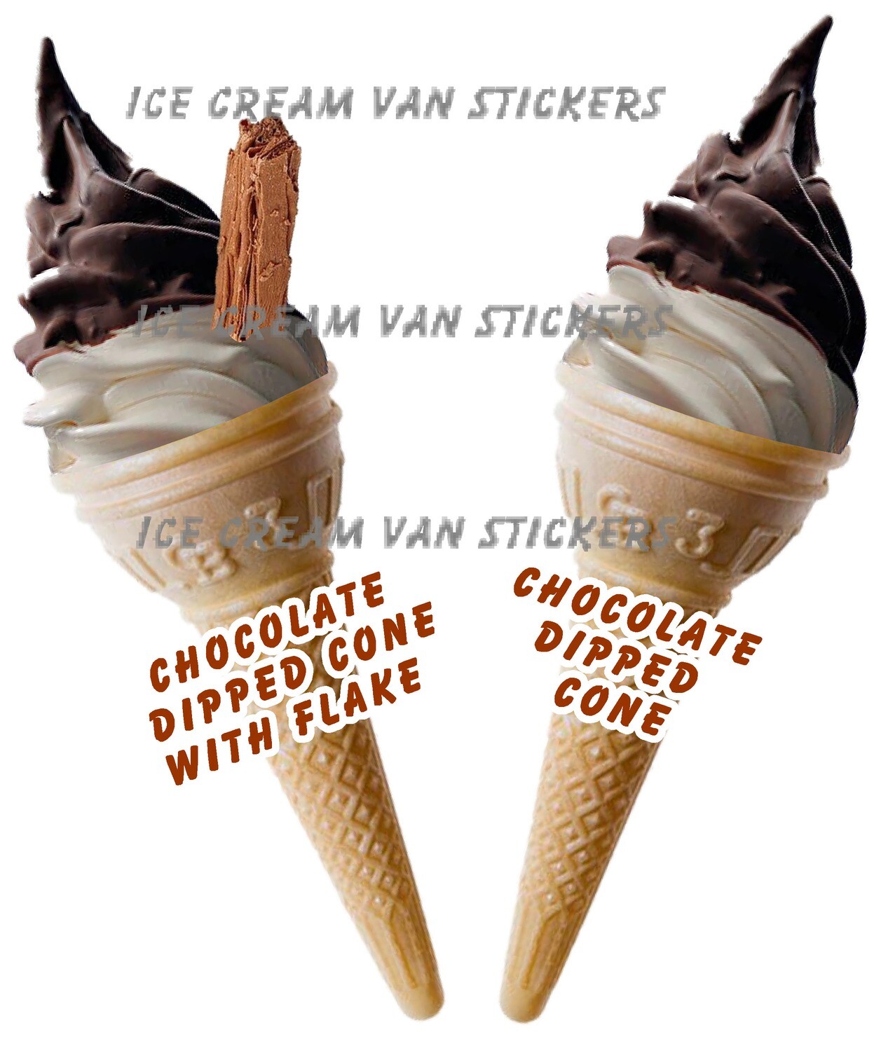 2 x chocolate dipped whippy soft ice cream Single Cones
