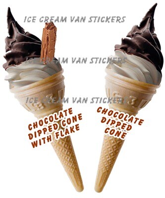 2 x chocolate dipped whippy soft ice cream Single Cones