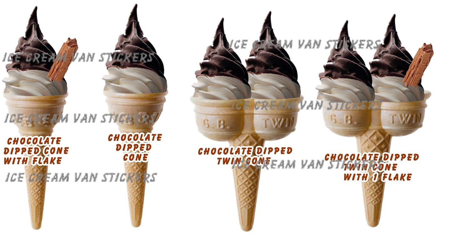 4 x chocolate dipped whippy soft ice cream  cones