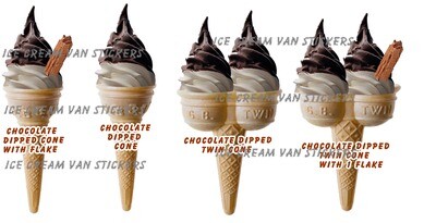 4 x chocolate dipped whippy soft ice cream  cones