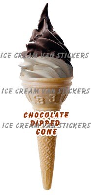 chocolate dipped whippy soft ice cream Single Cone