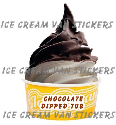 chocolate dipped whippy soft ice cream tub