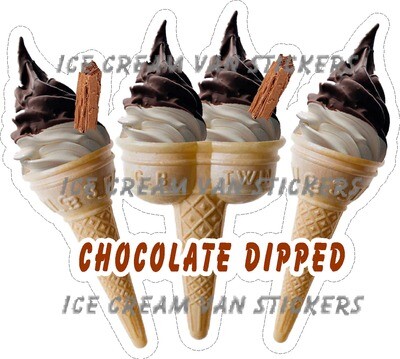 1x chocolate dipped triple whippy soft ice cream  cone