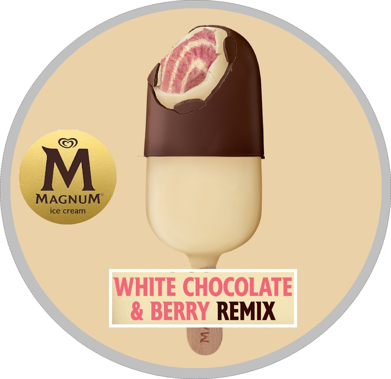 white chocolate and berry magnum