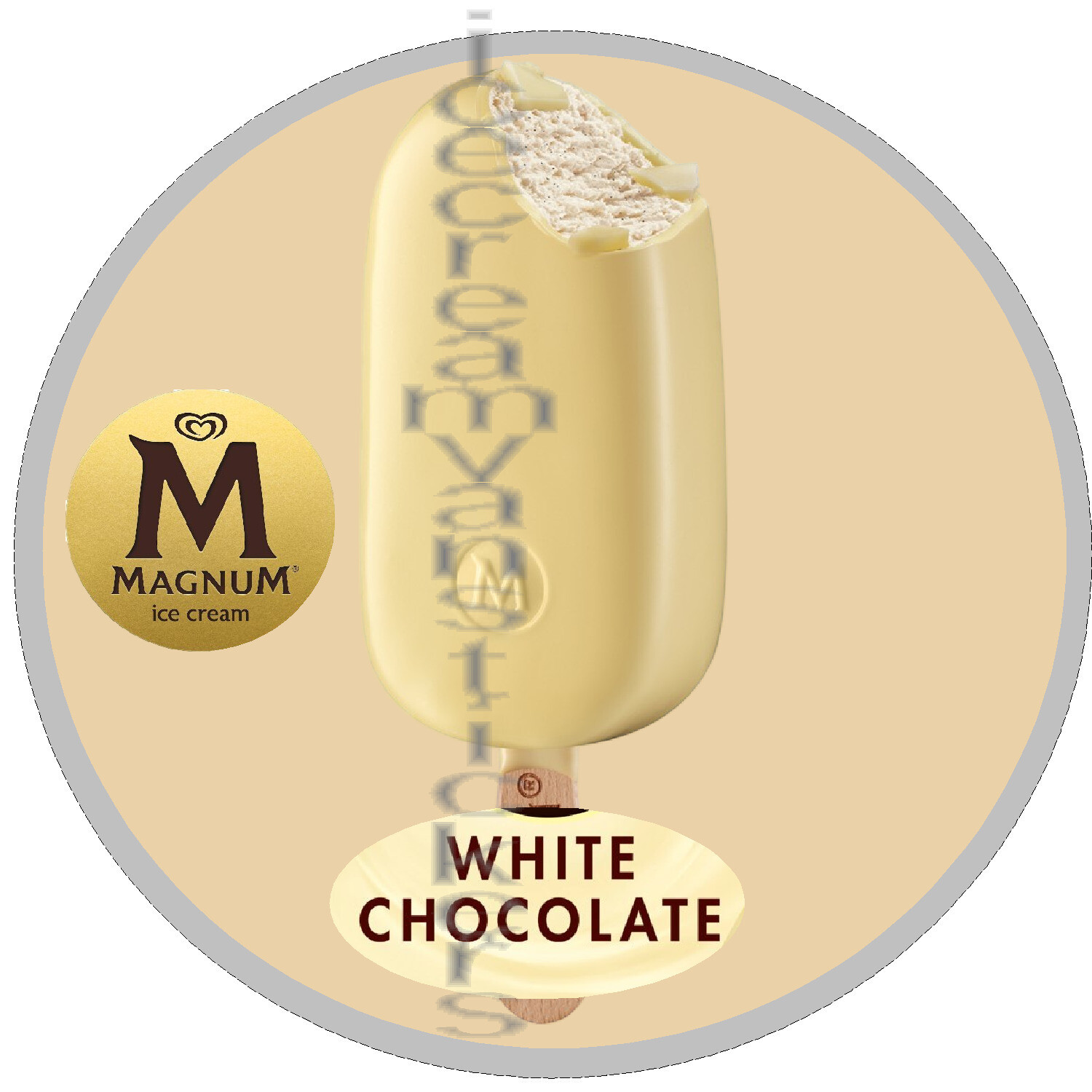 white chocolate Magnum ice lolly