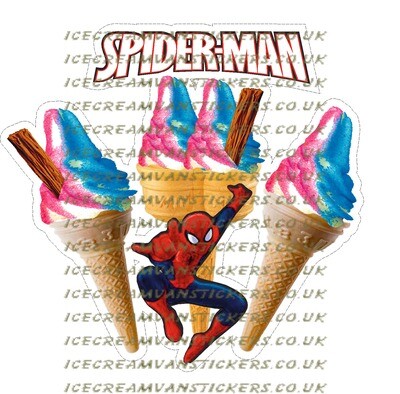 whippy soft ice cream triple cone set spiderman  mixed sherbet