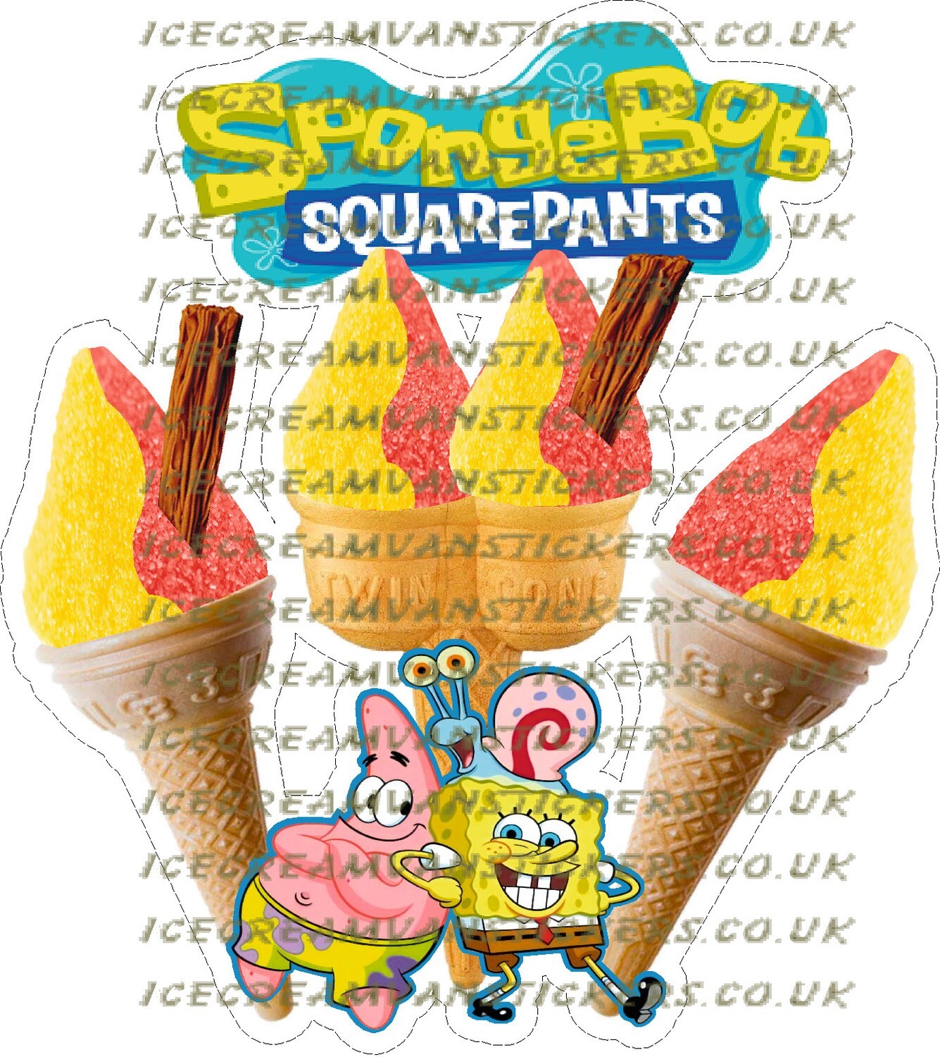 whippy soft ice cream triple cone set spongebob mixed sherbet