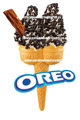 whippy soft ice cream Twin Cone Oreo Without Flake