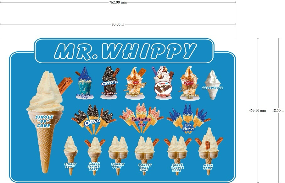 Ice Cream Van soft ice cream Window Advertising Products Menu Sticker