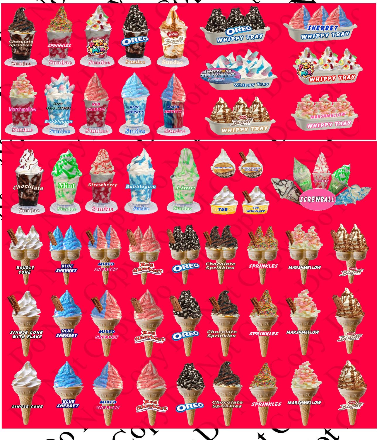 ice cream Van Window Advertising Products / Menu Sticker