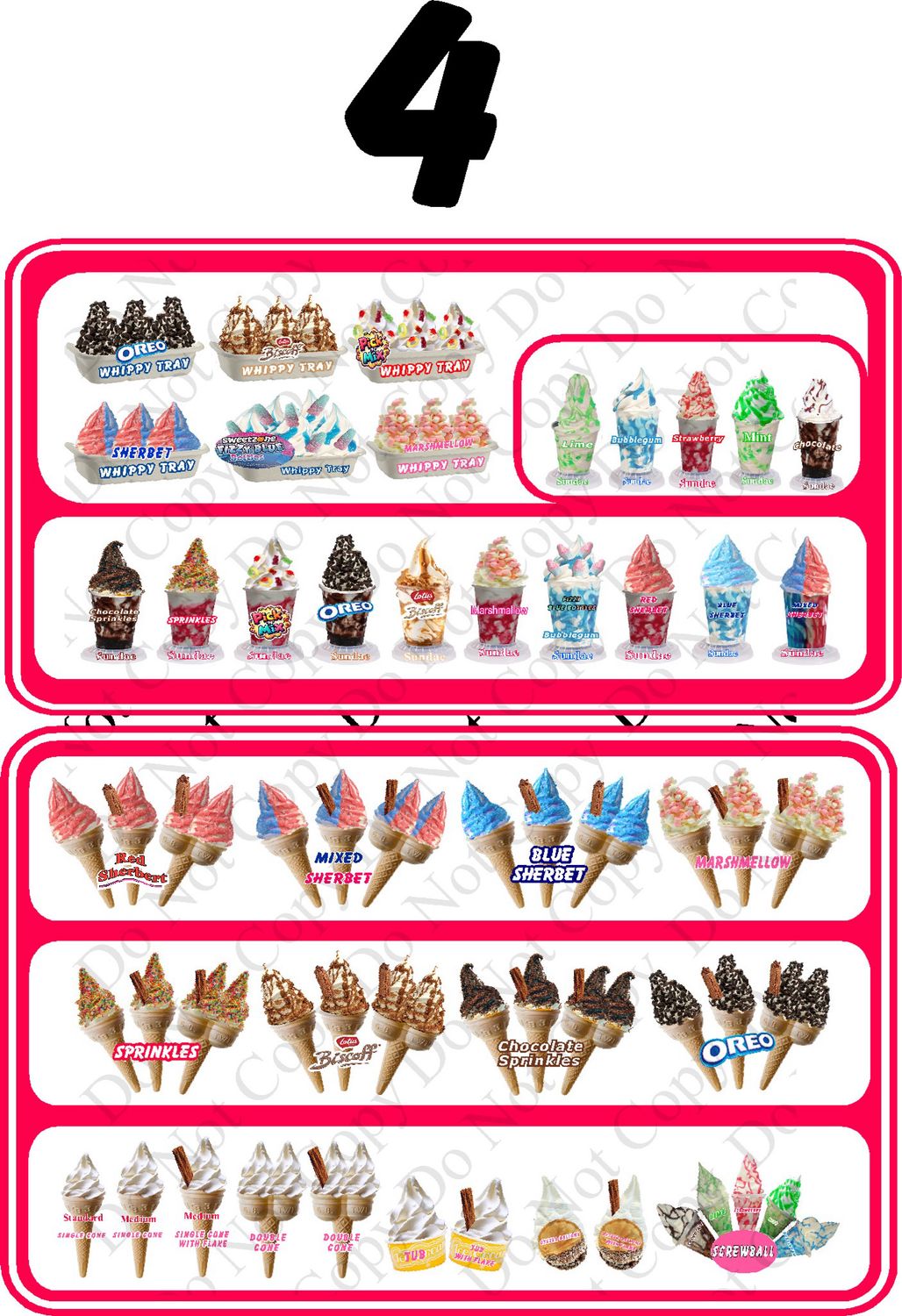 ice cream Van Window Advertising Products / Menu Sticker Style 4