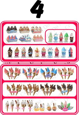 ice cream Van Window Advertising Products / Menu Sticker Style 4