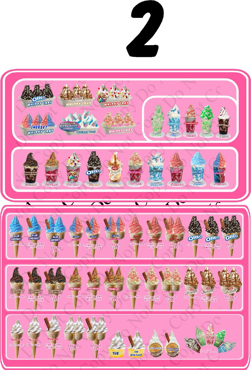 ice cream Van Window Advertising Products / Menu Sticker Style 2