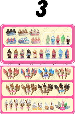 ice cream Van Window Advertising Products / Menu Sticker Style 3