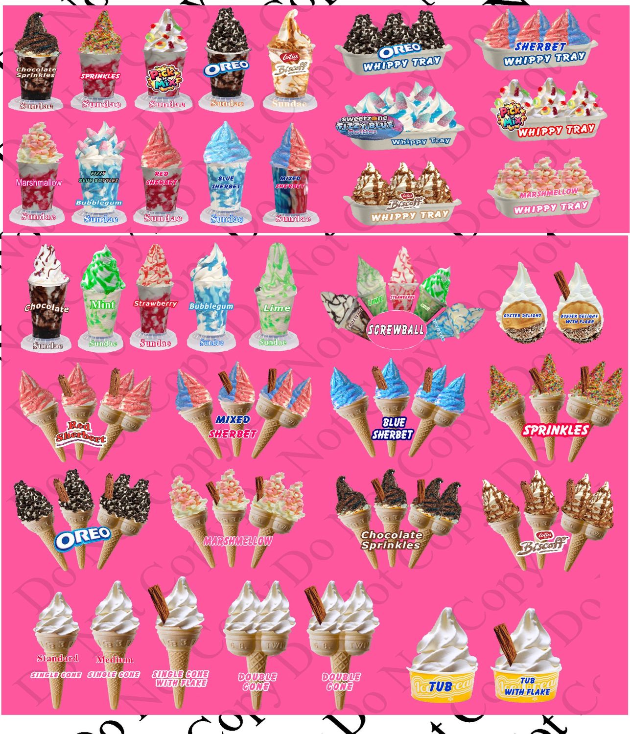 ice cream Van Window Advertising Products / Menu Sticker Style 8