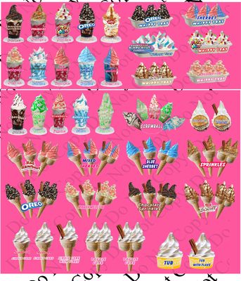 ice cream Van Window Advertising Products / Menu Sticker Style 8